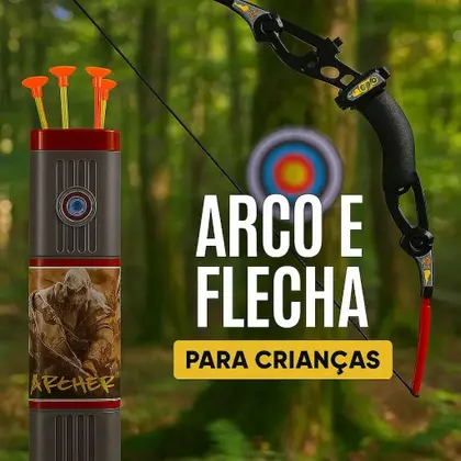 Kit Arco e Flecha Infantil com 6 Flechas de Ventosa e Aljava - Bellavie