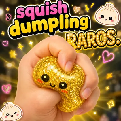 Squishy Dumpling Glitter com Cestinha Cor Surpresa