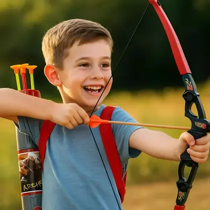 Kit Arco e Flecha Infantil com 6 Flechas de Ventosa e Aljava - Bellavie